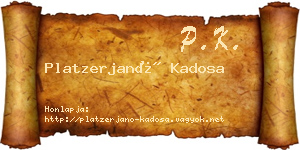 Platzerjanó Kadosa névjegykártya